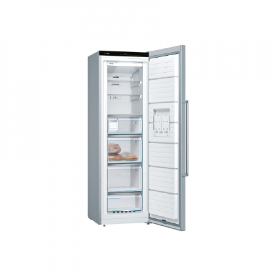 Bosch | Freezer | GSN36AIEP | Energy efficiency class E | Upright | Free standing | Height 186 cm | Total net capacity 242 L | No Frost system | Display | Stainless steel