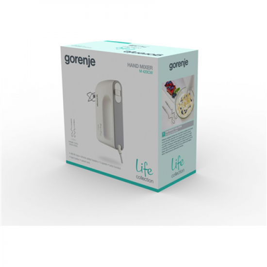 Gorenje | Mixer | M420CW | Hand Mixer | 450 W | Number of speeds 5 | Turbo mode | White