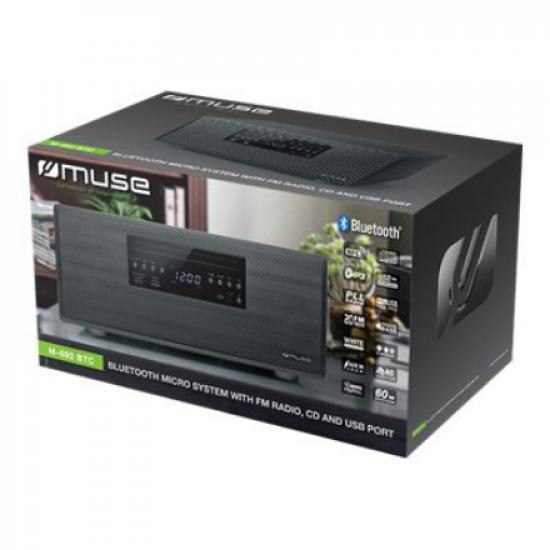Muse | Bluetooth Micro System | M-692 BTC | Yes | 2 x 30 W | Bluetooth | Black | NFC features | Wireless connection