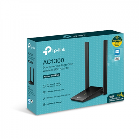 TP-LINK | Archer | 2×External | T4U Plus | 2.4GHz/5GHz | 400+867 Mbit/s