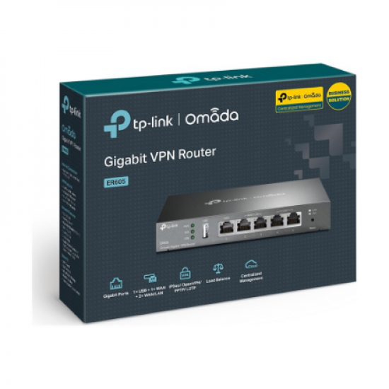 SafeStream Multi-WAN VPN Router | TL-ER605 | 802.1q | 10/100/1000 Mbit/s | Ethernet LAN (RJ-45) ports 1 Fixed Gigabit LAN Port | Mesh Support No | MU-MiMO No | No mobile broadband