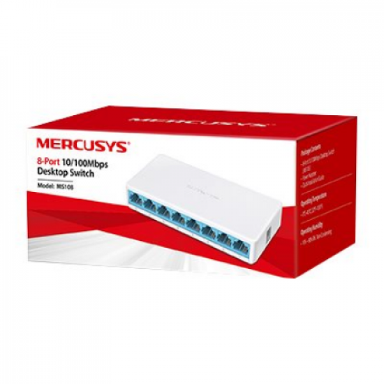 Mercusys | Switch | MS108 | Unmanaged | Desktop | 10/100 Mbps (RJ-45) ports quantity 8 | Power supply type External