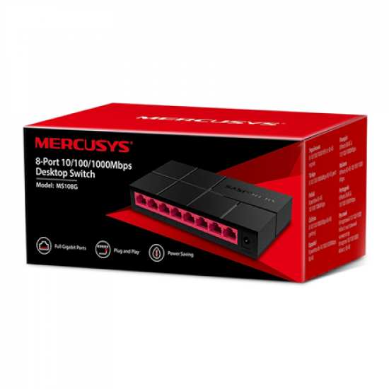 Mercusys | Switch | MS108G | Unmanaged | Desktop | Power supply type External