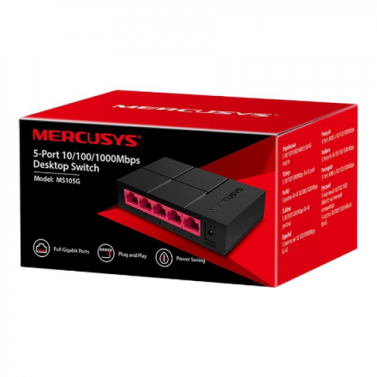 Mercusys | Switch | MS105G | Unmanaged | Desktop | Power supply type External