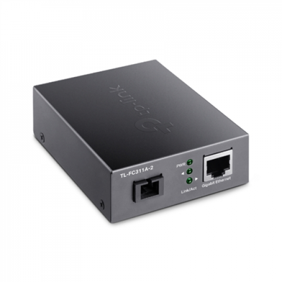 TP-LINK | Gigabit Single-Mode WDM Media Converter | TL-FC311A-2 | Gigabit SC Fiber Port | 10/100/1000 Mbps RJ45 Port (Auto MDI/MDIX)