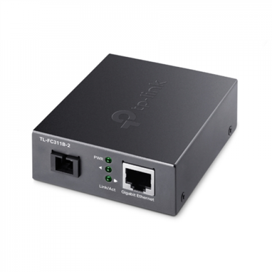 TP-LINK | Gigabit Single-Mode WDM Media Converter | TL-FC311B-2 | Gigabit SC Fiber Port | 10/100/1000 Mbps RJ45 Port (Auto MDI/MDIX)