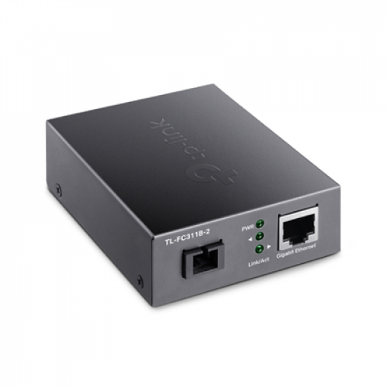 TP-LINK | Gigabit Single-Mode WDM Media Converter | TL-FC311B-2 | Gigabit SC Fiber Port | 10/100/1000 Mbps RJ45 Port (Auto MDI/MDIX)