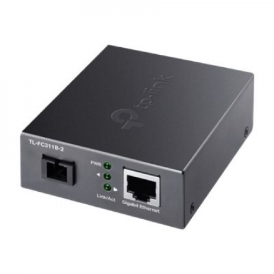 TP-LINK | Gigabit Single-Mode WDM Media Converter | TL-FC311B-2 | Gigabit SC Fiber Port | 10/100/1000 Mbps RJ45 Port (Auto MDI/MDIX)