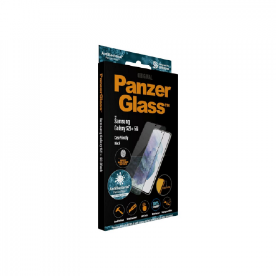 PanzerGlass | Samsung | Galaxy S21+ Series | Antibacterial glass | Black | Case Friendly, Compatible with the in-screen fingerprint reader | Antifingerprint screen protector