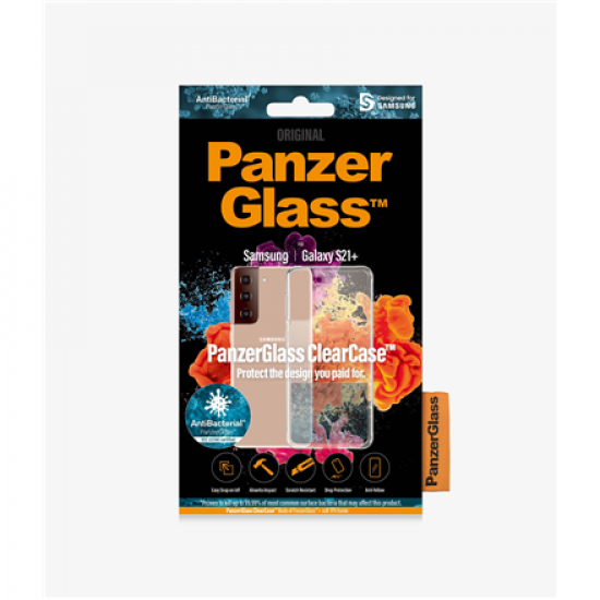 PanzerGlass | ClearCase | Case | Samsung | Galaxy S21+ Series | Thermoplastic polyurethane (TPU) | Clear | Anti yellow; Scratch resistant; Anti greasy; Anti Ageing; AntiBacterial