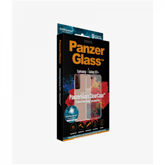 PanzerGlass | ClearCase | Case | Samsung | Galaxy S21+ Series | Thermoplastic polyurethane (TPU) | Clear | Anti yellow; Scratch resistant; Anti greasy; Anti Ageing; AntiBacterial