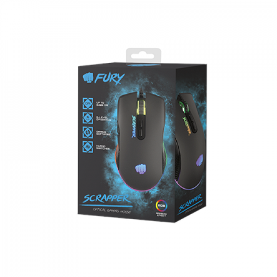 Fury | Gaming Mouse | Fury Scrapper | Wired | Optical | Gaming Mouse | Black | Yes