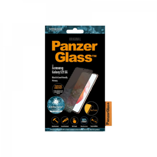 PanzerGlass | Case Friendly Screen Protector | P7263 | Samsung | Galaxy S21 Series | Antibacterial glass | Black | Case Friendly; Easy Edge Installation; Full frame coverage; Rounded edges; Crystal clear; Original PanzerGlass | Antifingerprint screen prot