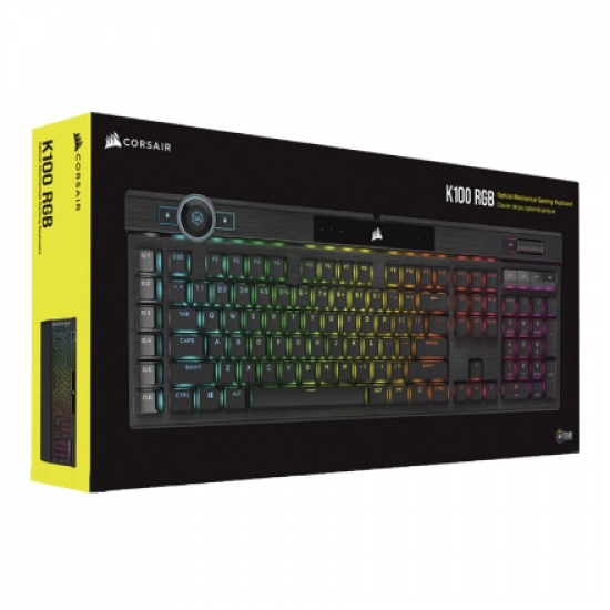 Corsair | Mechanical Gaming Keyboard | K100 RGB Optical | Wired | Mechanical Gaming Keyboard | US | Black/Red