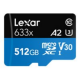 Lexar | High-Performance 633x | UHS-I | 512 GB | MicroSDXC | Flash memory class 10