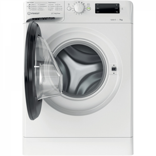INDESIT | Washing machine | MTWE 71252 WK EE | Energy efficiency class E | Front loading | Washing capacity 7 kg | 1200 RPM | Depth 54 cm | Width 59.5 cm | Display | Big Digit | White