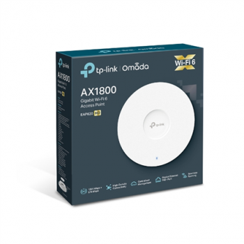 TP-LINK | AX1800 Wireless Dual Band Ceiling Mount Access Point | EAP620 HD | 802.11ax | 2.4GHz/5GHz | 1201+574 Mbit/s | 10/100/1000 Mbit/s | Ethernet LAN (RJ-45) ports 1 | MU-MiMO Yes | PoE in | Antenna type Omni directional internal