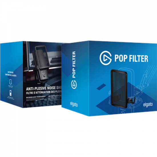 Elgato | Pop Filter for Wave Series | 10MAD9901 | Maximum audio transparency; Easy setup; Custom built; Dual-layer steel mesh for optimum air current diffusion