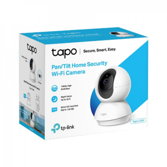 TP-LINK | Pan/Tilt Home Security Wi-Fi Camera | Tapo C200 | 4mm/F/2.4 | Privacy Mode, Sound and Light Alarm, Motion Detection and Notifications | H.264 | Micro SD, Max. 128 GB