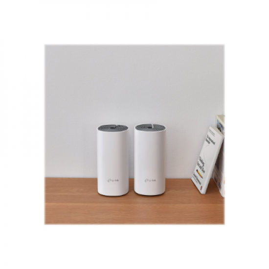 C1200 Whole Home Mesh Wi-Fi System | Deco E4 (2-pack) | 802.11ac | 867+300 Mbit/s | 10/100 Mbit/s | Ethernet LAN (RJ-45) ports 2 | Mesh Support Yes | MU-MiMO Yes | No mobile broadband | Antenna type 2xInternal