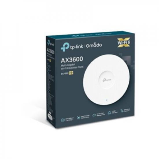 TP-LINK EAP660 HD Wireless Dual Band Ceiling Mount Access Point | TP-LINK | Wireless Dual Band Ceiling Mount Access Point | EAP660 HD | 802.11ax | 2402+1148 Mbit/s | 10/100/1000/2500 Mbit/s | Ethernet LAN (RJ-45) ports 1 | MU-MiMO Yes | PoE in | Antenna t