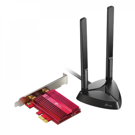 TP-LINK | AX3000 Wi-Fi 6 Bluetooth 5.0 PCIe Adapter | TX3000E | 2.4GHz/5GHz | Antenna type 2xHigh-Gain External Antennas | 574+2402 Mbit/s