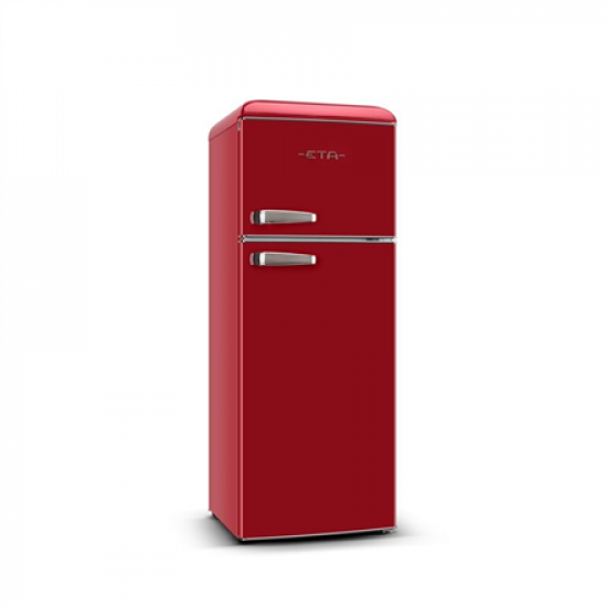 ETA | Refrigerator | ETA253490030E Storio retro | Energy efficiency class E | Free standing | Double Door | Height 148.2 cm | Fridge net capacity  170 L | Freezer net capacity 45 L | 44 dB | Red