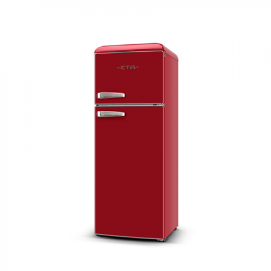 ETA | Refrigerator | ETA253490030E Storio retro | Energy efficiency class E | Free standing | Double Door | Height 148.2 cm | Fridge net capacity  170 L | Freezer net capacity 45 L | 44 dB | Red