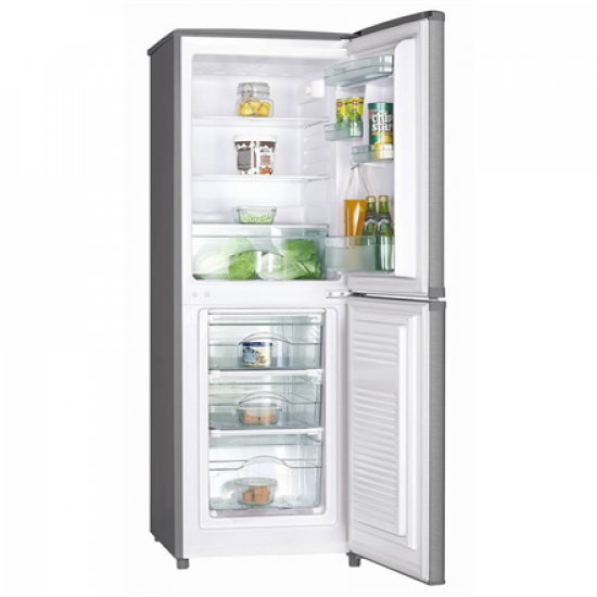 Goddess | Refrigerator | GODRCE0142GX9E | Energy efficiency class E | Free standing | Combi | Height 142.2 cm | Fridge net capacity 121 L | Freezer net capacity 52 L | 40 dB | Stainless steel