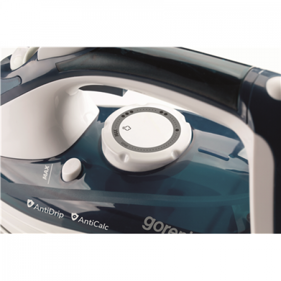 Gorenje | Steam Iron | SIH2800TQC | Steam Iron | 2800 W | Water tank capacity 350 ml | Continuous steam 35 g/min | Steam boost performance 100 g/min | Turquoise/White
