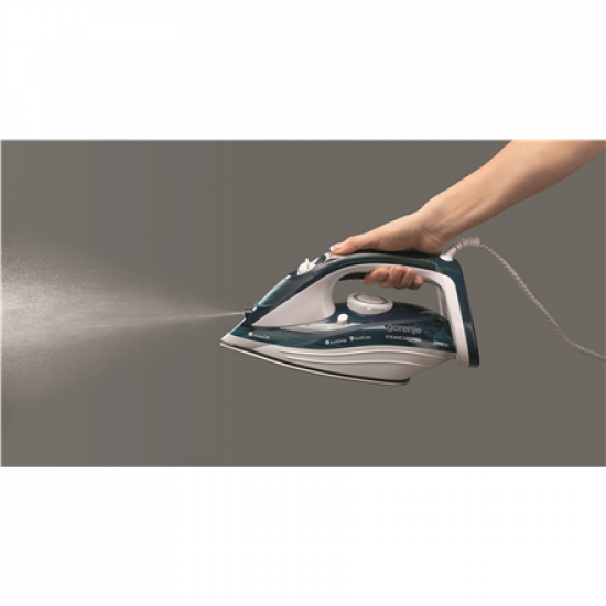 Gorenje | Steam Iron | SIH2800TQC | Steam Iron | 2800 W | Water tank capacity 350 ml | Continuous steam 35 g/min | Steam boost performance 100 g/min | Turquoise/White