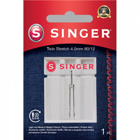 Singer | Twin Stretch Needle, Decorative, 4.0 80/12 1PK