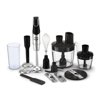TEFAL | Blender | Infinity Force Pro 5in1 HB95LD38 | Hand Blender | 1200 W | Number of speeds Variable | Black/Stainless steel