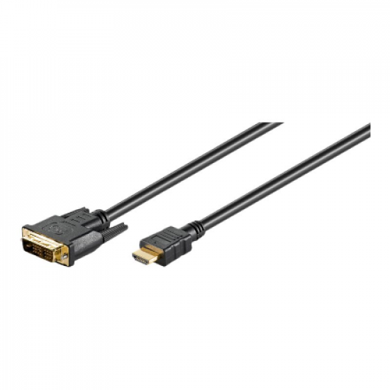 Goobay | DVI-D/HDMI cable, gold-plated | 51580 | DVI-D male Single-Link (18+1 pin) | HDMI male (type A) | HDMI to DVI-D | 2 m