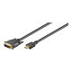 Goobay | DVI-D/HDMI cable, gold-plated | 51580 | DVI-D male Single-Link (18+1 pin) | HDMI male (type A) | HDMI to DVI-D | 2 m