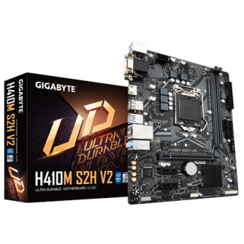 Gigabyte | H410M S2H V2 1.0 M/B | Processor family Intel | Processor socket LGA1200 | DDR4 DIMM | Memory slots 2 | Supported hard disk drive interfaces SATA, M.2 | Number of SATA connectors 4 | Chipset Intel H | Micro ATX