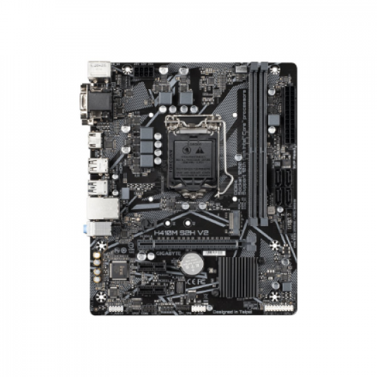 Gigabyte | H410M S2H V2 1.0 M/B | Processor family Intel | Processor socket LGA1200 | DDR4 DIMM | Memory slots 2 | Supported hard disk drive interfaces SATA, M.2 | Number of SATA connectors 4 | Chipset Intel H | Micro ATX