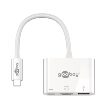 Goobay | USB-C to HDMI/USB-C/USB-A 3.0 Multiport Adapter | White