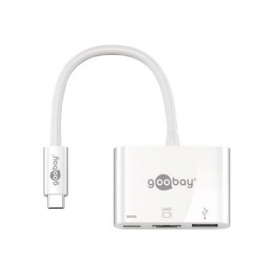 Goobay | USB-C to HDMI/USB-C/USB-A 3.0 Multiport Adapter | White