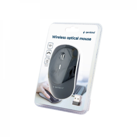 Gembird | Silent Wireless Optical Mouse | MUSW-4BS-01 | Optical mouse | USB | Black