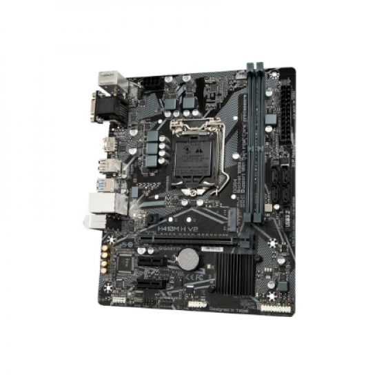 Gigabyte | H410M H V2 1.0 M/B | Processor family Intel | Processor socket LGA1200 | DDR4 DIMM | Memory slots 2 | Supported hard disk drive interfaces SATA, M.2 | Number of SATA connectors 4 | Chipset Micro ATX | Intel H
