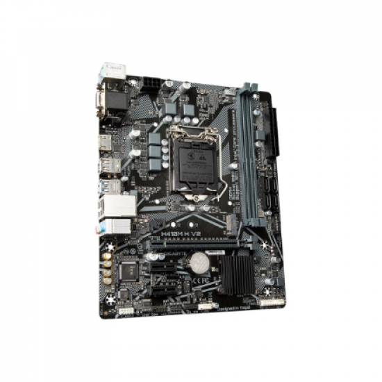 Gigabyte | H410M H V2 1.0 M/B | Processor family Intel | Processor socket LGA1200 | DDR4 DIMM | Memory slots 2 | Supported hard disk drive interfaces SATA, M.2 | Number of SATA connectors 4 | Chipset Micro ATX | Intel H