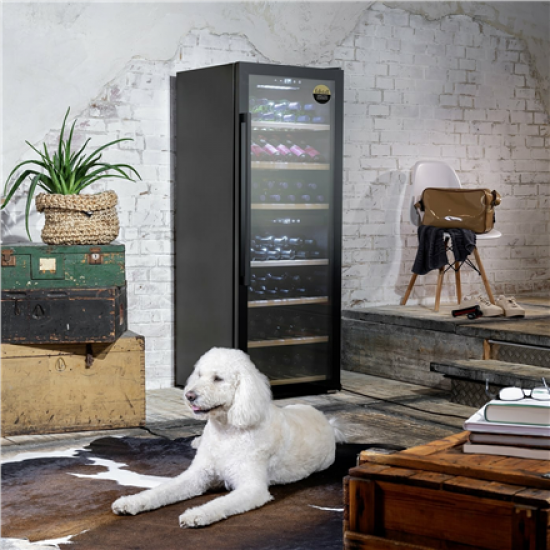 Caso | Smart Wine Cooler | WineExclusive 126 | Energy efficiency class G | Showcase | Free standing | Bottles capacity 126 bottles | Cooling type Compressor technology | Black