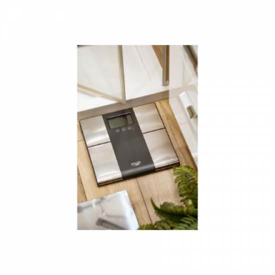 Adler | Bathroom scale with analyzer | AD 8165 | Maximum weight (capacity) 225 kg | Accuracy 100 g | Body Mass Index (BMI) measuring | Stainless steel/Black