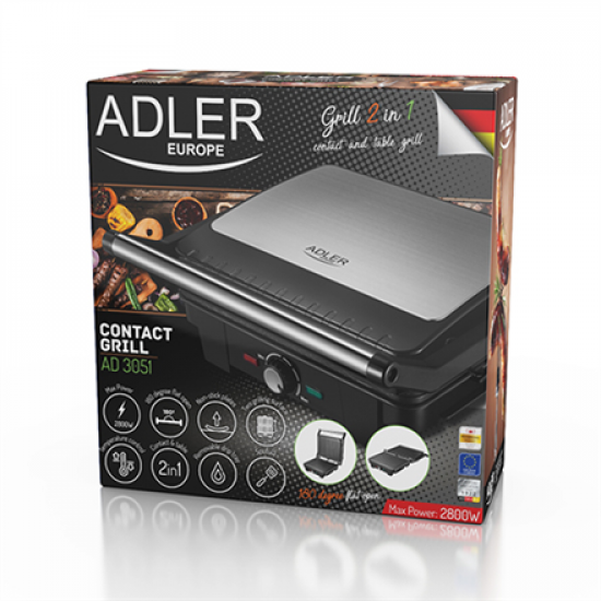 Adler | Electric Grill XL | AD 3051 | Table | 2800 W | Black/Stainless steel