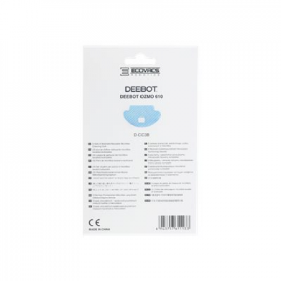 Ecovacs | Mopping cloth for OZMO 610/601 | D-CC3B | Blue