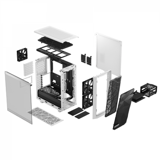 Fractal Design | Meshify 2 Compact Clear Tempered Glass | White | ATX