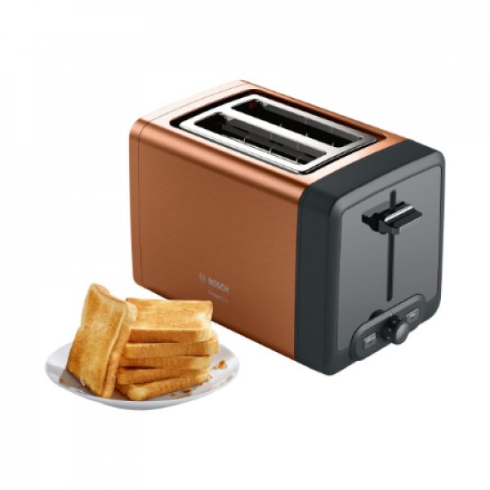 Bosch | DesignLine Toaster | TAT4P429 | Power 970 W | Number of slots 2 | Housing material Stainless Steel | Copper/Black