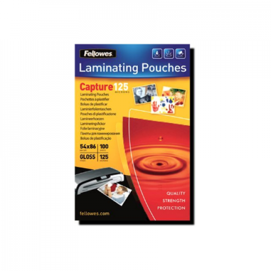 Fellowes | Laminating Pouch PREMIUM | A4 | Glossy | Thickness: 125 micron, Qty Per Pack: 100 pcs; Ideal for notices, craft materials, signage and frequently handled documents; Compatible with all laminator brands