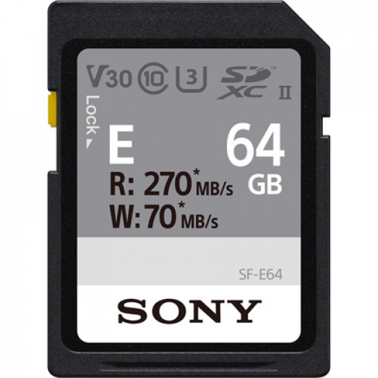 Sony | SF-E UHS-II SDXC Memory Card | SFE64 | 64 GB | SDXC | Flash memory class 10